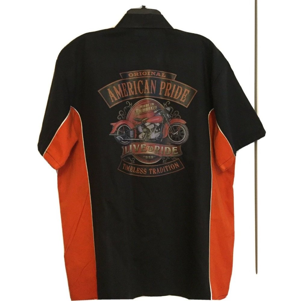 Biker Wear Men’s Garage Shirt XL SS Original American Pride Live To Ride